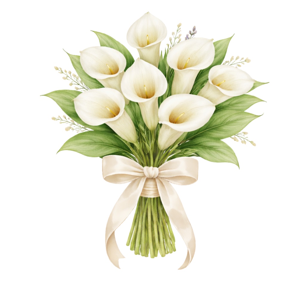 「フラワーブーケシリーズ」水彩画風クリップアート素材15点セット|PNG形式背景透過