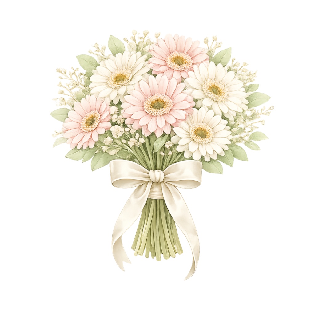 「フラワーブーケシリーズ」水彩画風クリップアート素材15点セット|PNG形式背景透過