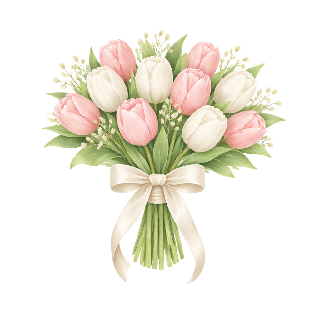 「フラワーブーケシリーズ」水彩画風クリップアート素材15点セット|PNG形式背景透過