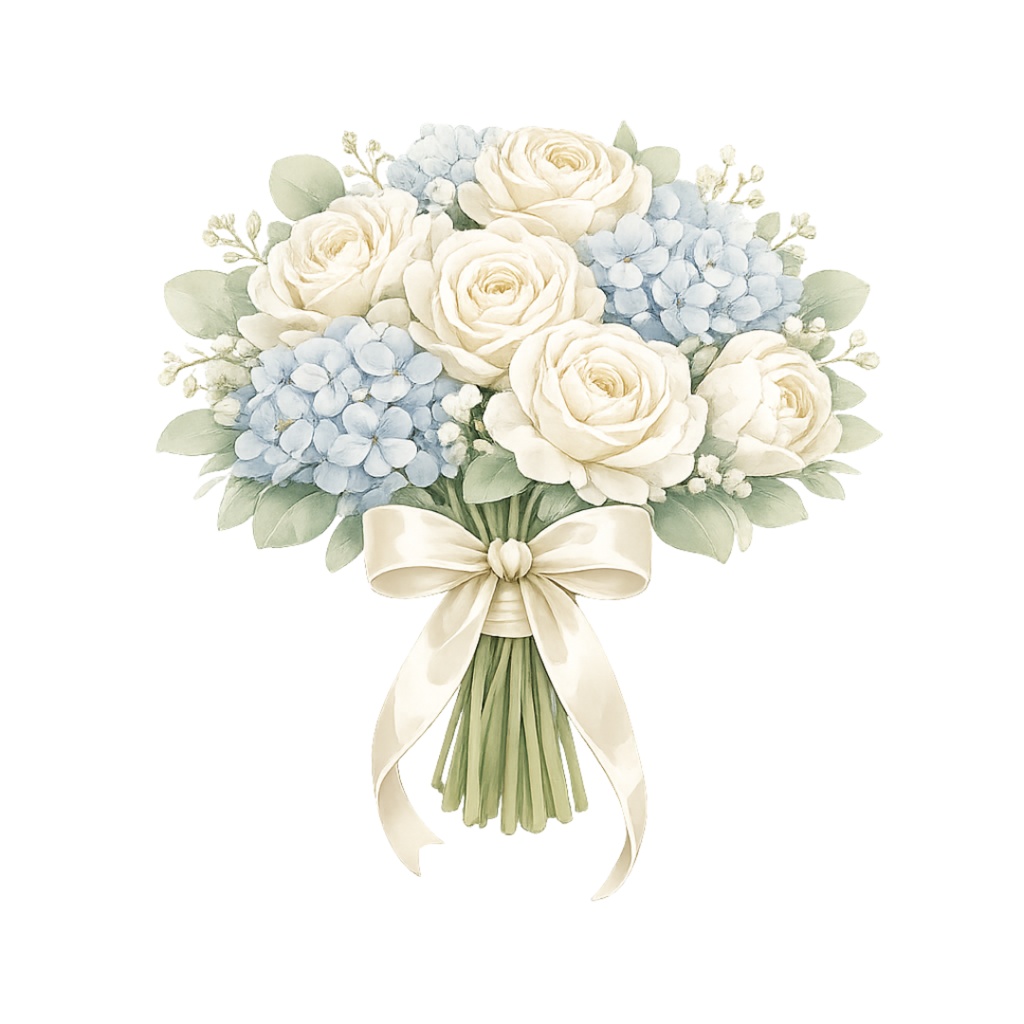 「フラワーブーケシリーズ」水彩画風クリップアート素材15点セット|PNG形式背景透過