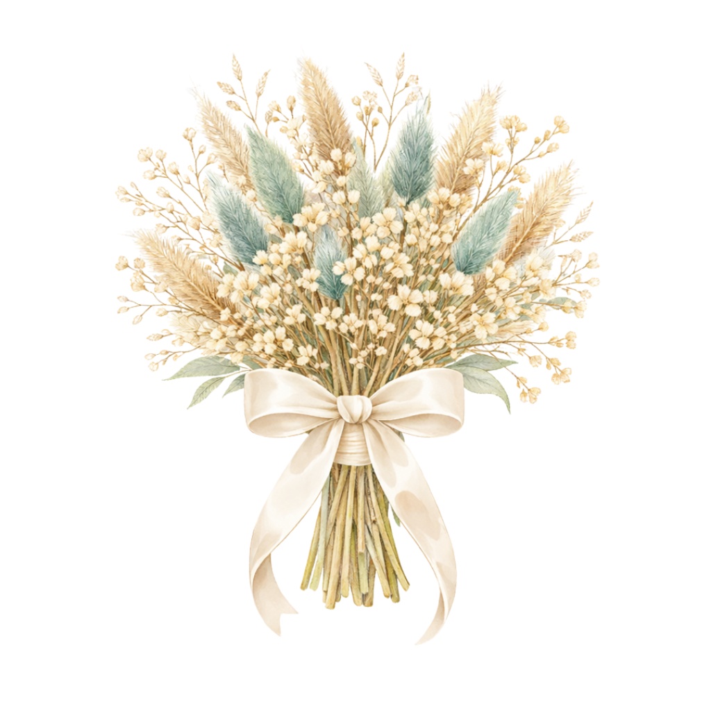 「フラワーブーケシリーズ」水彩画風クリップアート素材15点セット|PNG形式背景透過