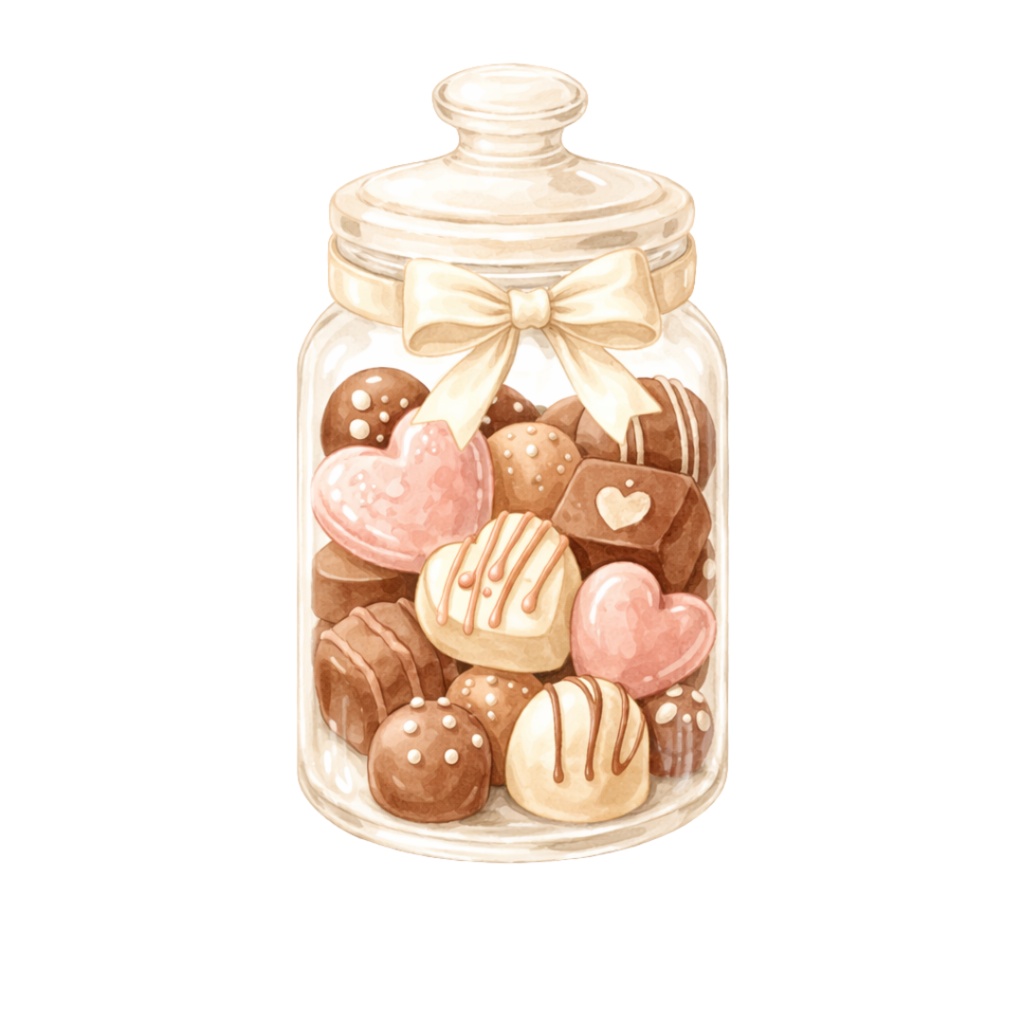 「バレンタインシリーズ②」水彩クリップアート素材20点セット|PNG形式背景透過