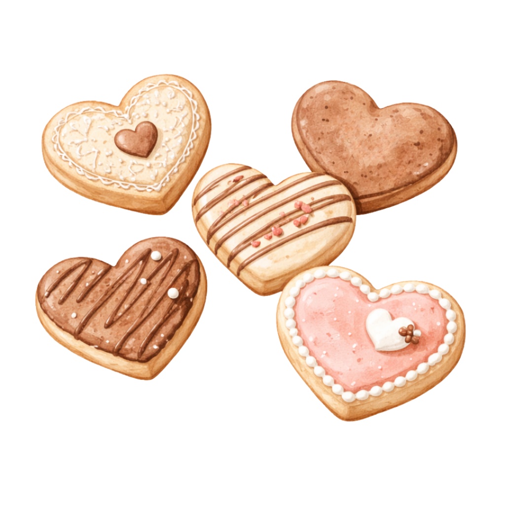 「バレンタインシリーズ②」水彩クリップアート素材20点セット|PNG形式背景透過