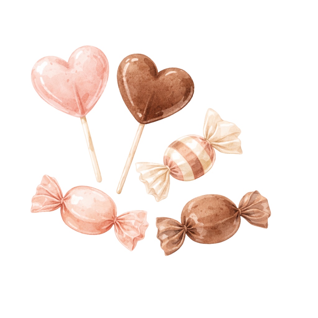 「バレンタインシリーズ②」水彩クリップアート素材20点セット|PNG形式背景透過