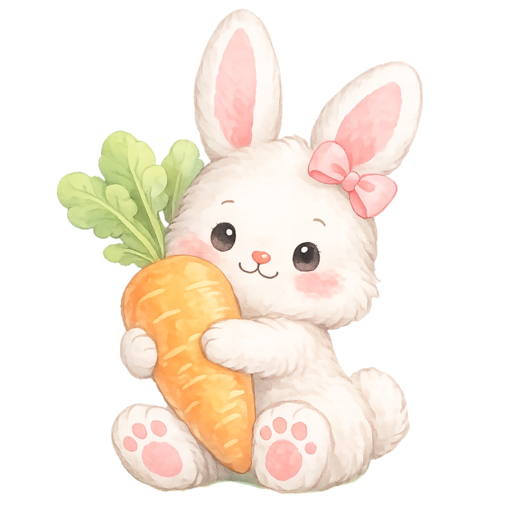 「イースターシリーズ ①うさぎ」水彩画風 クリップアート 素材12点セット|PNG形式背景透過