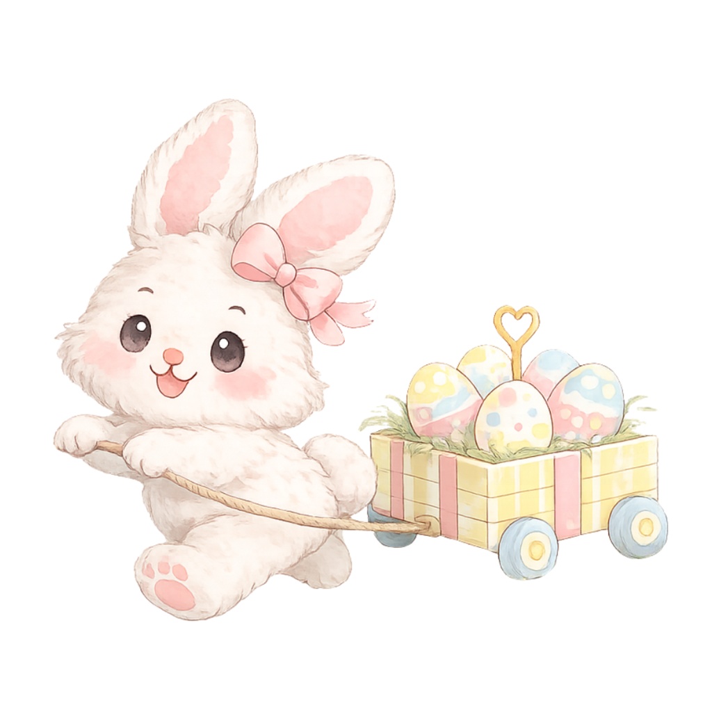 「イースターシリーズ ①うさぎ」水彩画風 クリップアート 素材12点セット|PNG形式背景透過