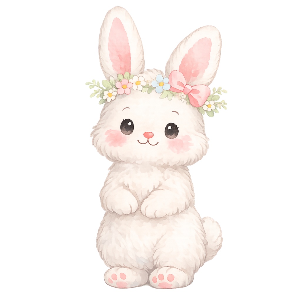 「イースターシリーズ ①うさぎ」水彩画風 クリップアート 素材12点セット|PNG形式背景透過