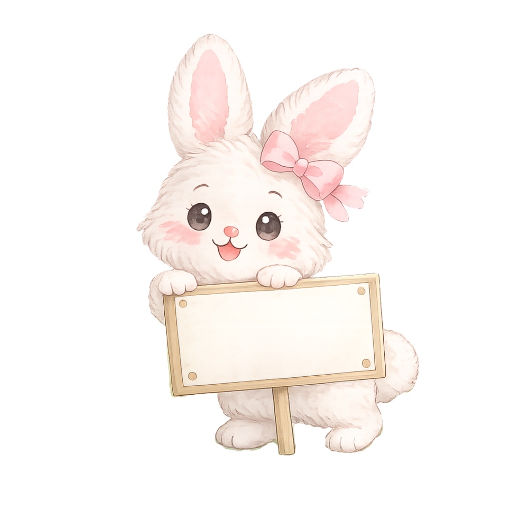 「イースターシリーズ ①うさぎ」水彩画風 クリップアート 素材12点セット|PNG形式背景透過