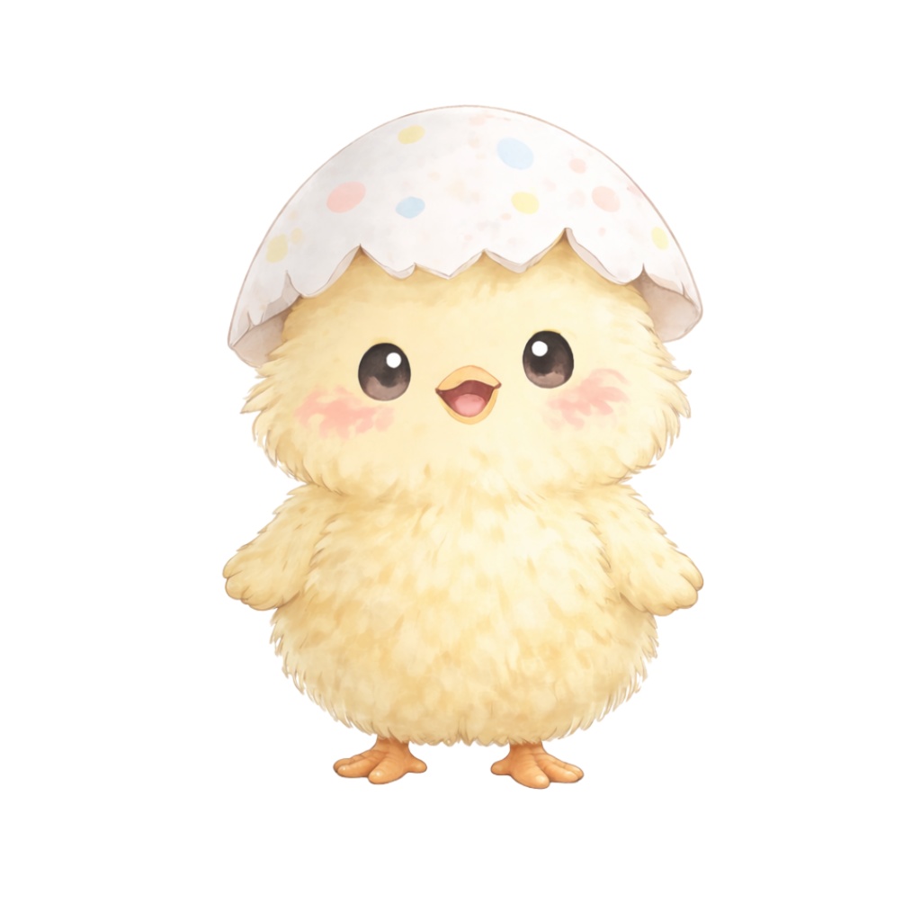 「イースターシリーズ ②ひよこ」水彩画風クリップアート 素材12点セット|PNG形式背景透過