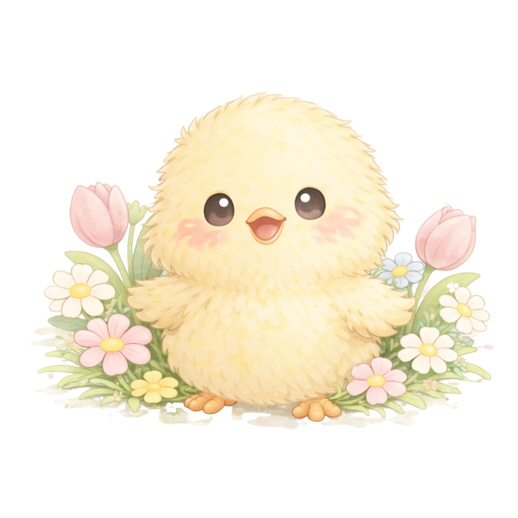 「イースターシリーズ ②ひよこ」水彩画風クリップアート 素材12点セット|PNG形式背景透過