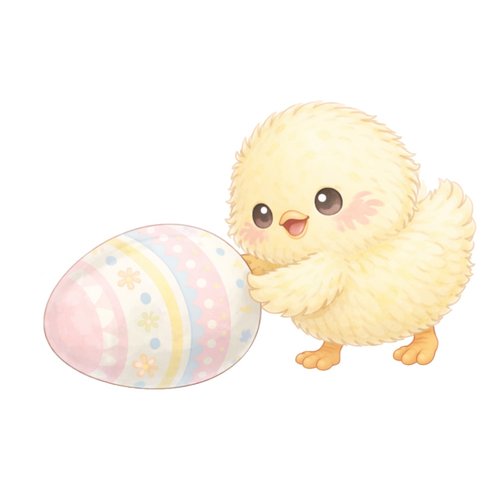 「イースターシリーズ ②ひよこ」水彩画風クリップアート 素材12点セット|PNG形式背景透過