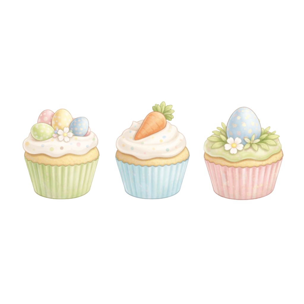 「イースターシリーズ③モチーフコレクション」水彩画風クリップアート素材40点セット|PNG形式背景透過