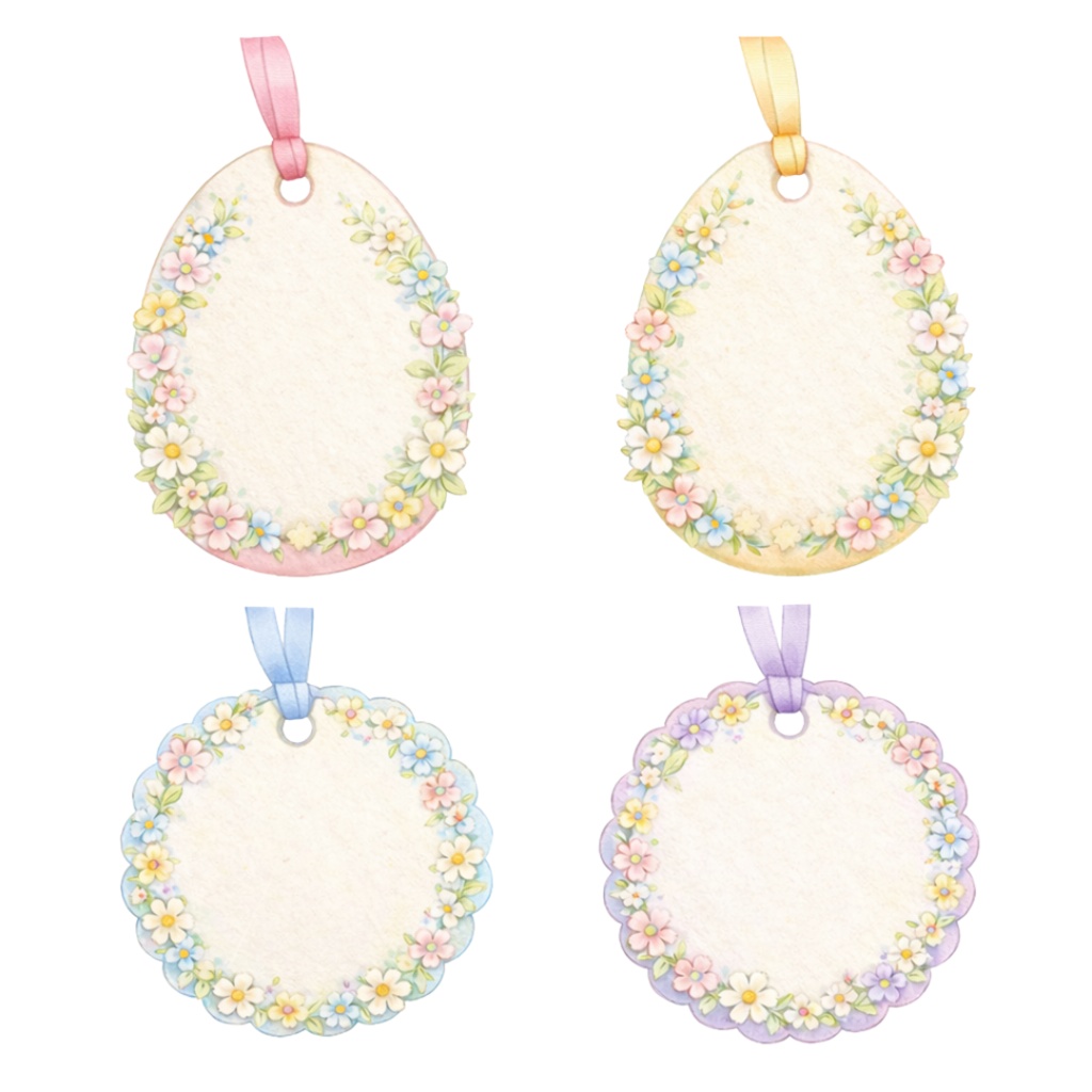 「イースターシリーズ③モチーフコレクション」水彩画風クリップアート素材40点セット|PNG形式背景透過