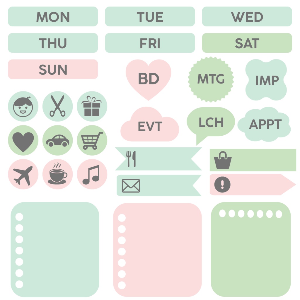 「デジタルプランナーステッカー①」PMG形式背景透過