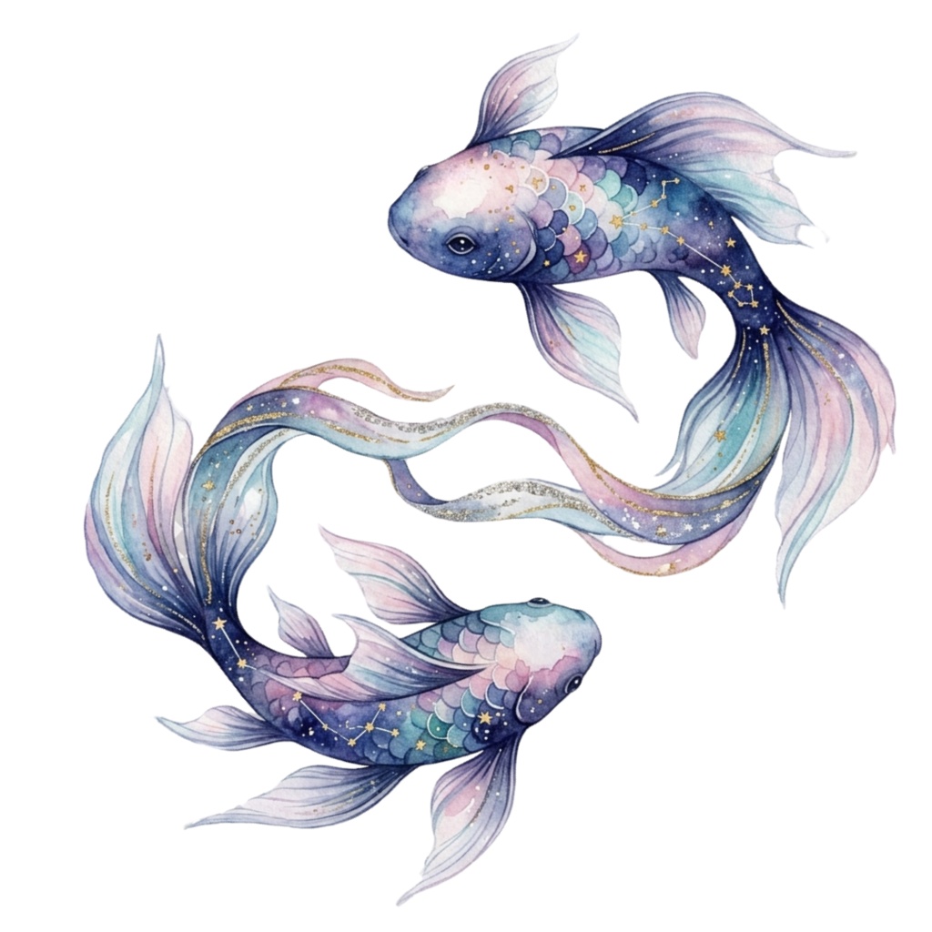 「12星座モチーフ&装飾アイテム」水彩画風クリップアート素材20点セット|PNG形式背景透過