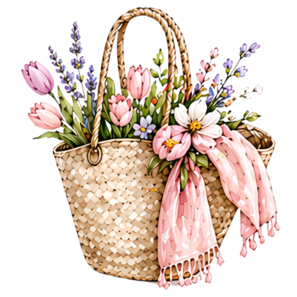 【 季節春 Spring 】水彩アンティーク風クリップアート素材17点セット|PNG形式背景透過