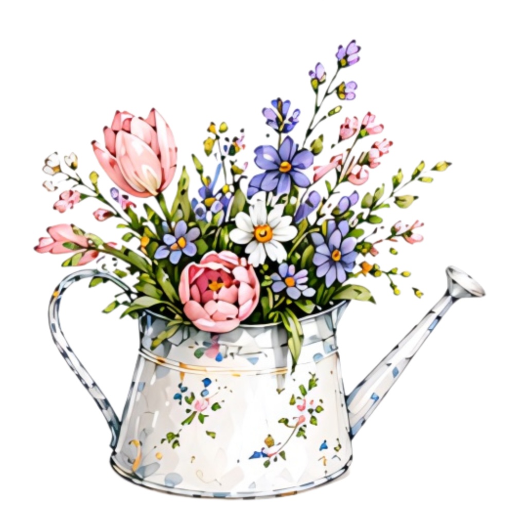 【 季節春 Spring 】水彩アンティーク風クリップアート素材17点セット|PNG形式背景透過