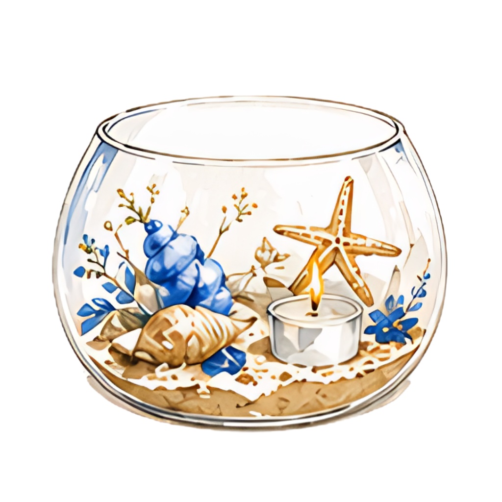 「 季節夏 Summer 」水彩アンティーク風クリップアート素材19点セット|PNG形式背景透過