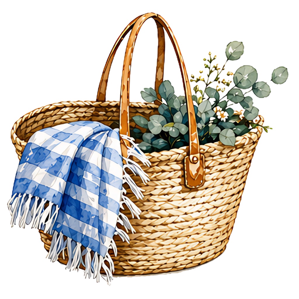 「 季節夏 Summer 」水彩アンティーク風クリップアート素材19点セット|PNG形式背景透過