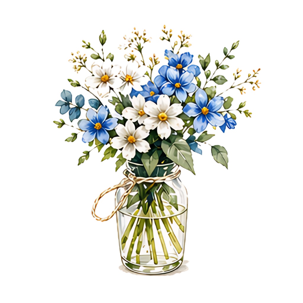 「 季節夏 Summer 」水彩アンティーク風クリップアート素材19点セット|PNG形式背景透過