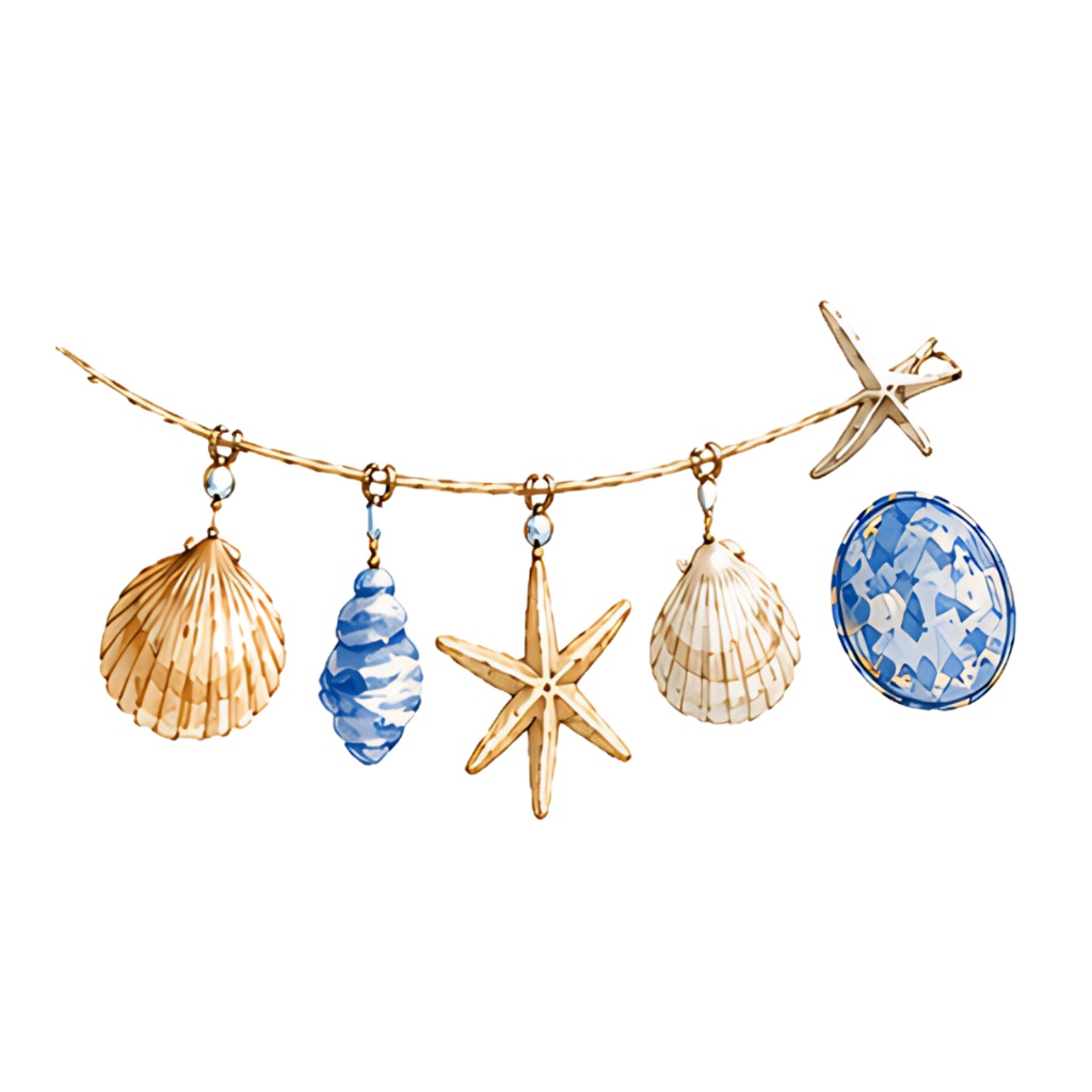 「 季節夏 Summer 」水彩アンティーク風クリップアート素材19点セット|PNG形式背景透過