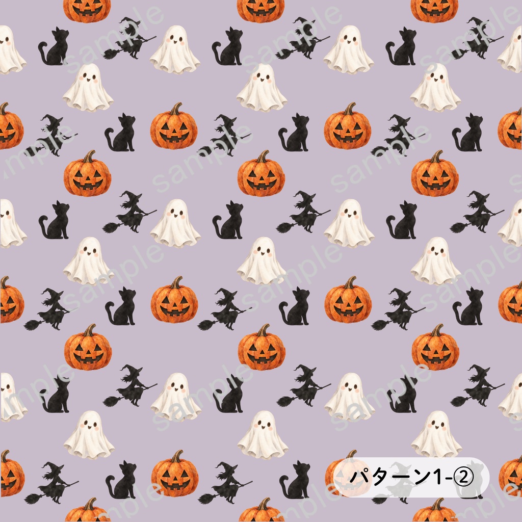 大人かわいい水彩ハロウィン Digital Paper 6set |3カラー×2パターン 背景画像