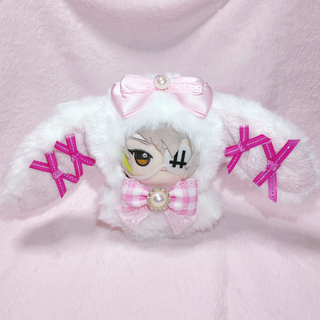 ピンク垂れ耳うさぎ ぬい服 10～12cm