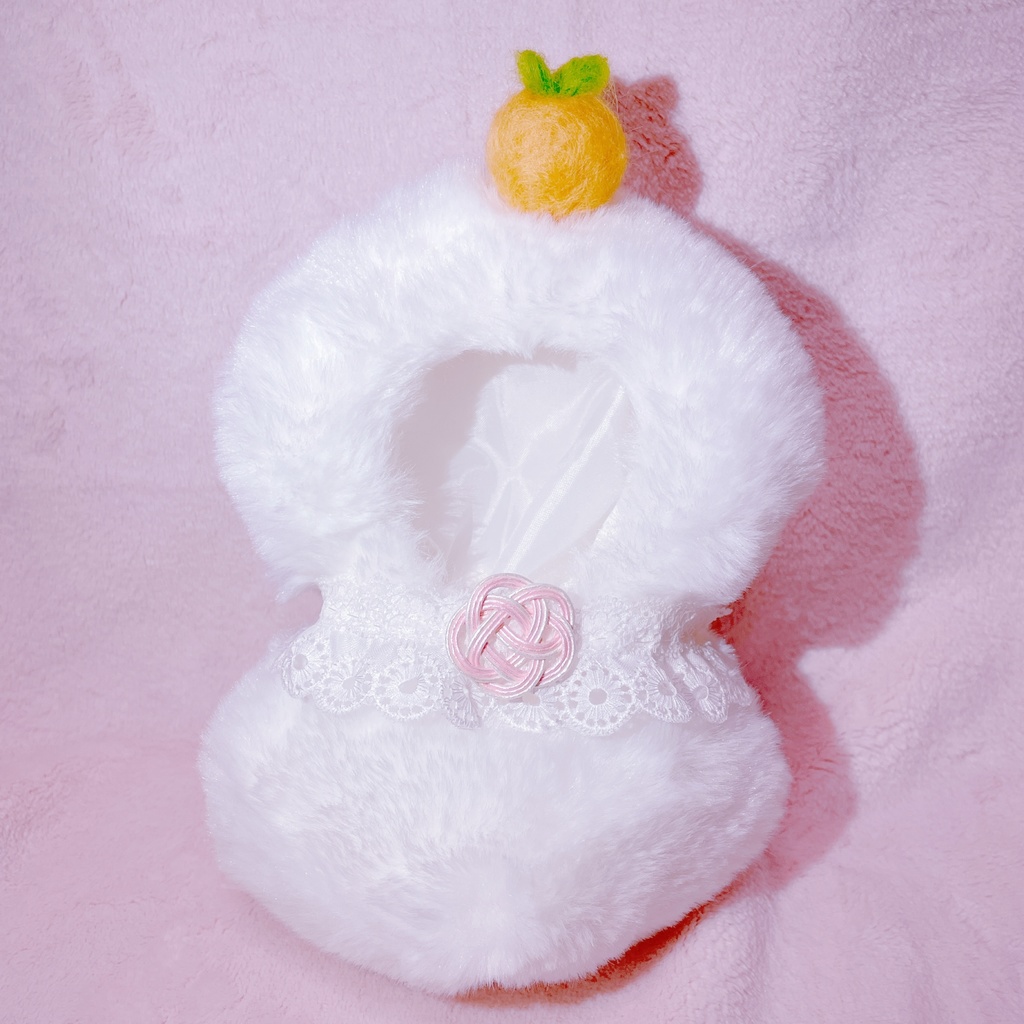 ちびぐるみ用 お正月 鏡もちのぬい服 10~12cm