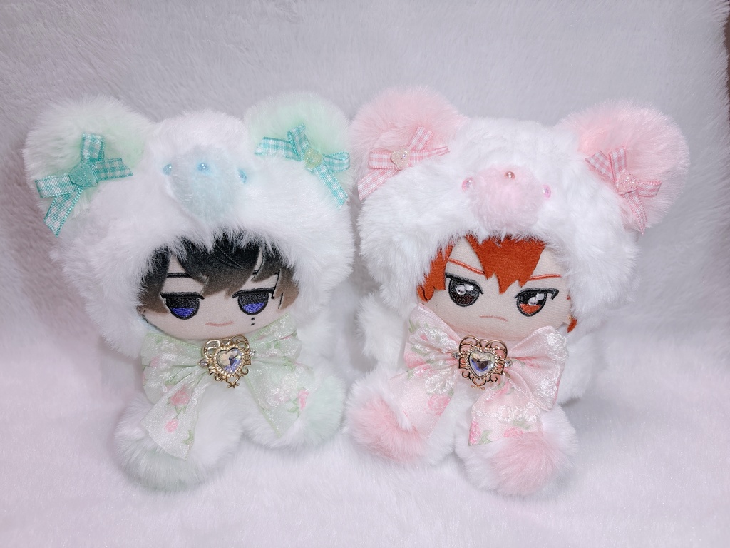 パステルくまさんの着ぐるみ　ぬい服　10～12cm