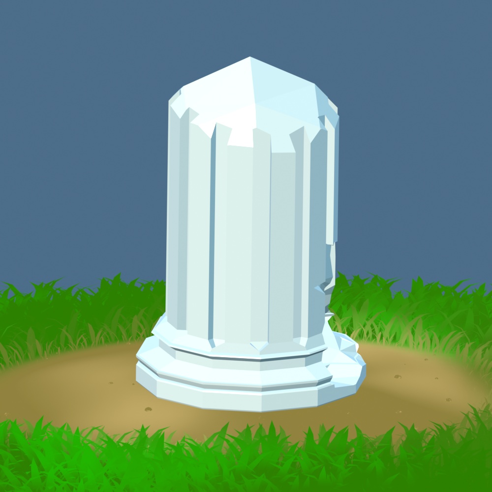 ファンタジー風3Dのボロボロの柱