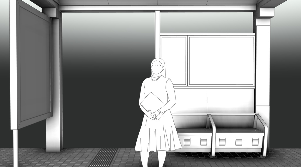 Modern Bus Stop 3D Asset – Modular Street Environment