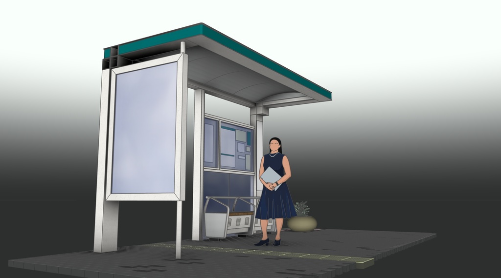 Modern Bus Stop 3D Asset – Modular Street Environment