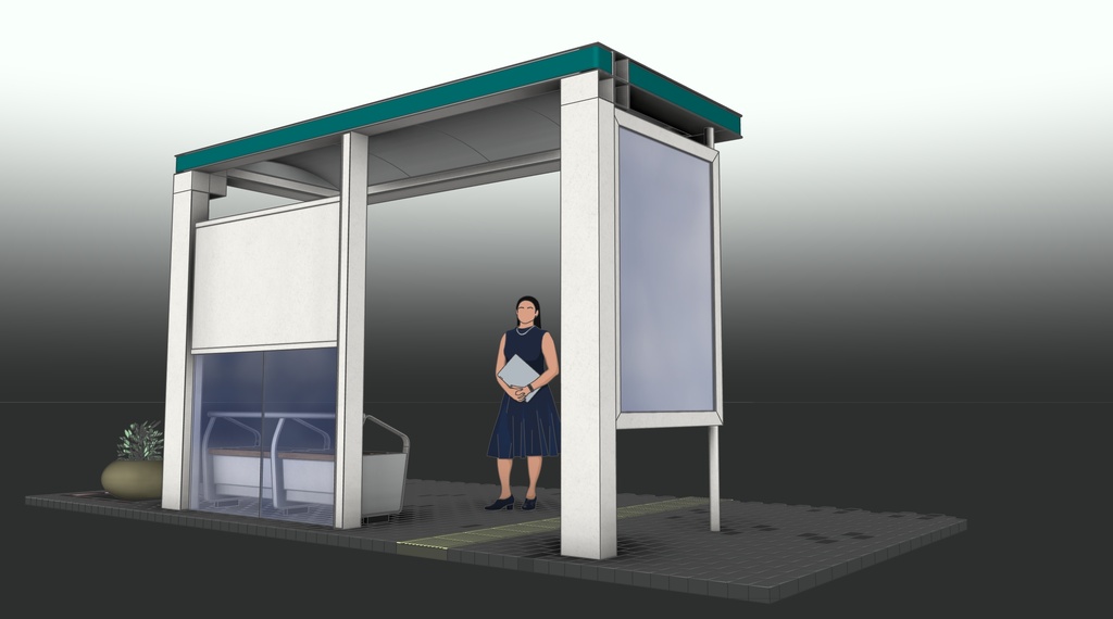 Modern Bus Stop 3D Asset – Modular Street Environment
