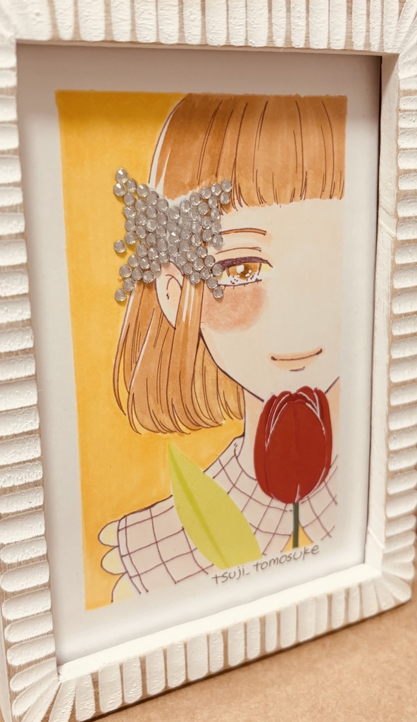 イラスト原画フレーム付【チューリップ】