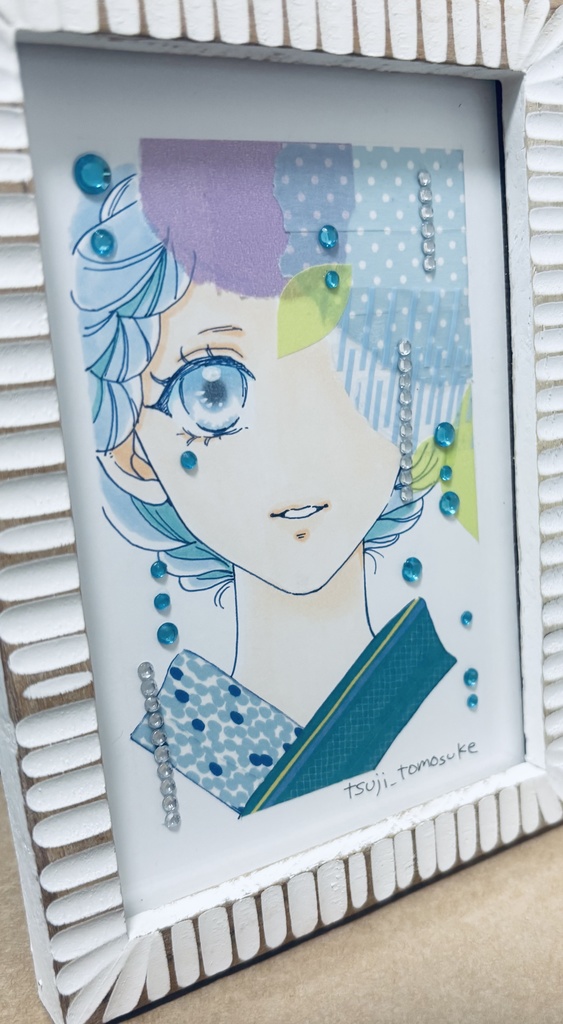 イラスト原画フレーム付【紫陽花】