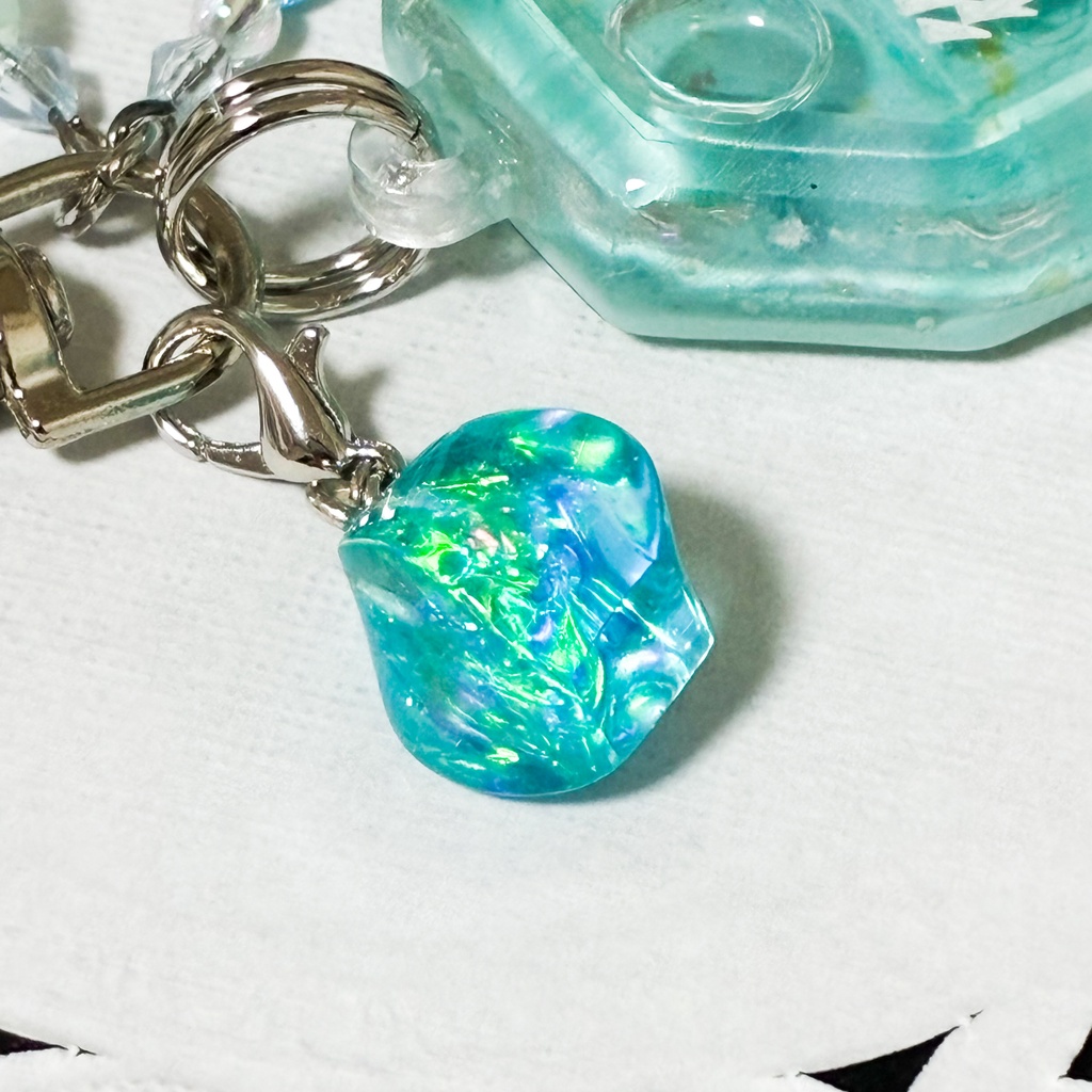 推し活お守り Amulet Resin LightBlue BlueGreen