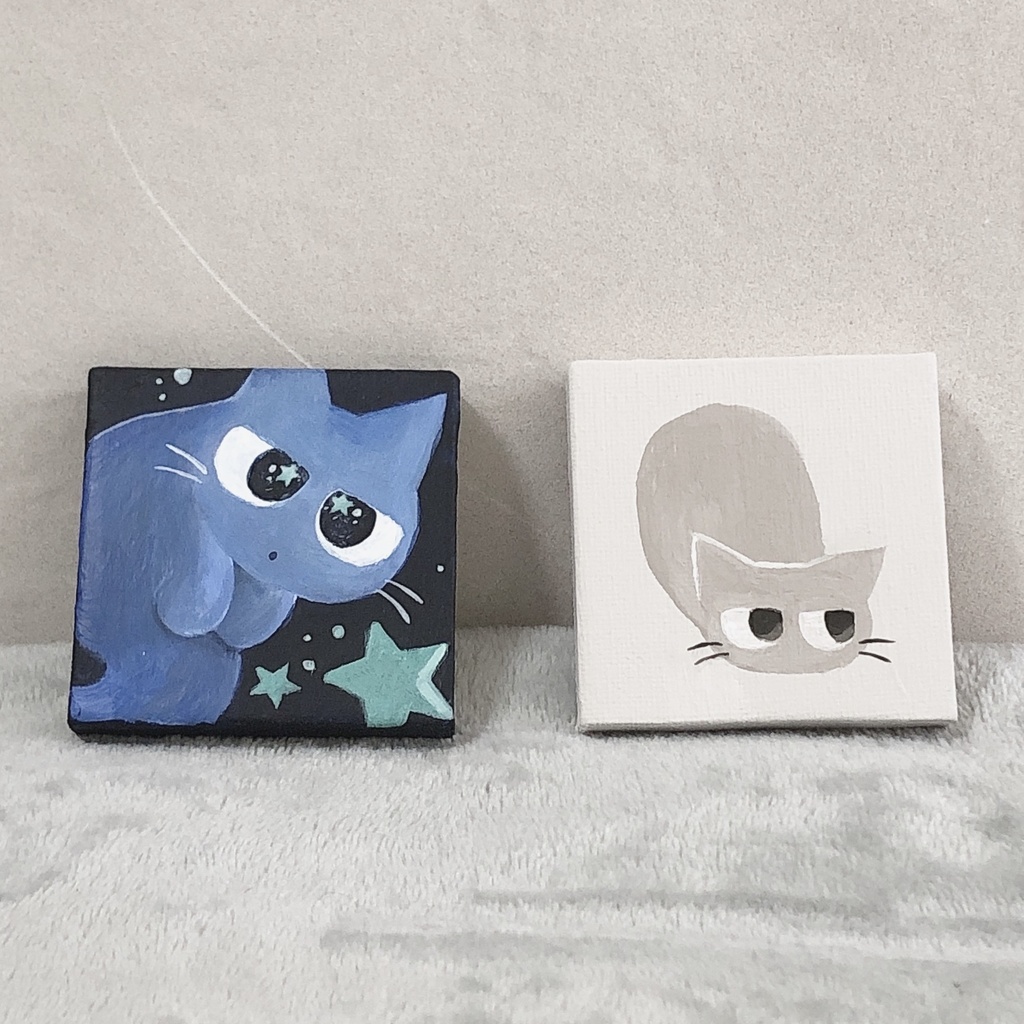 ジト目猫のハル　ミニキャンバス