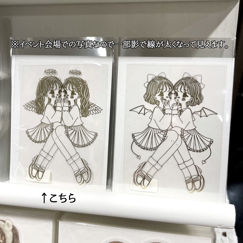 箔押しクリアステッカー-天使ちゃん