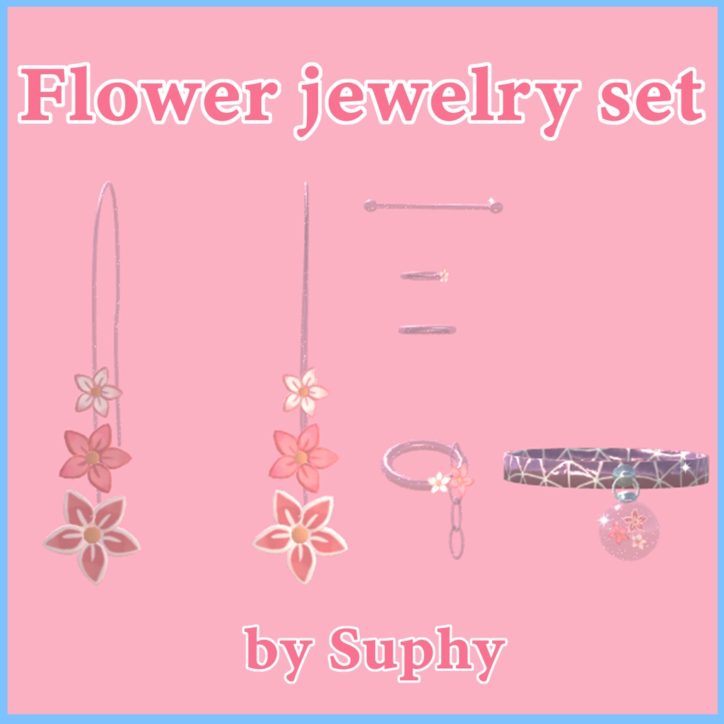  Flower jewelry set (3D model) 