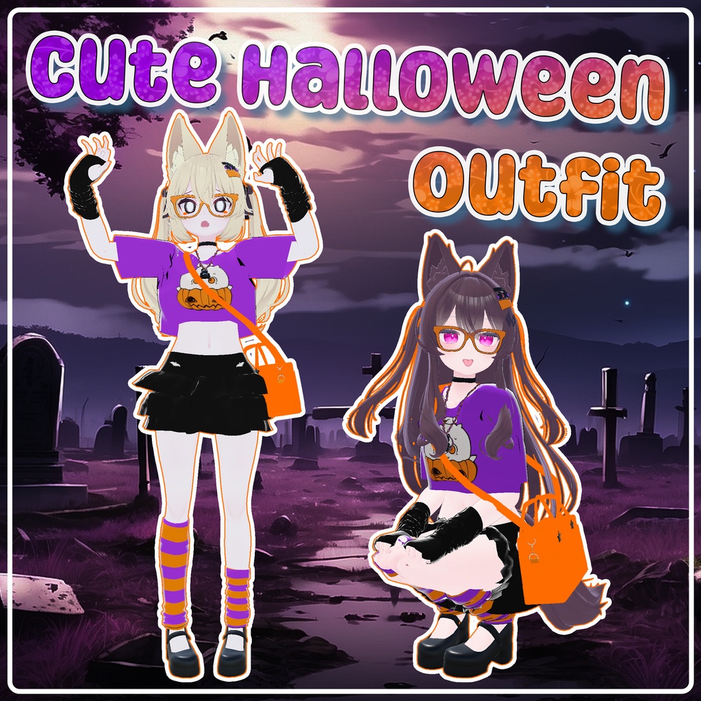 Cute Halloween Outfit 🎃 【かわいいハロウィーンの衣装】(5 avatars)