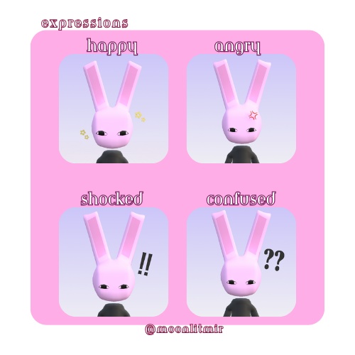 使用可能な/既成のウサギ3D VTuberモデル [Fullbody, Rig, YouTube Twitch Stream] - moonlitmir - 2/2