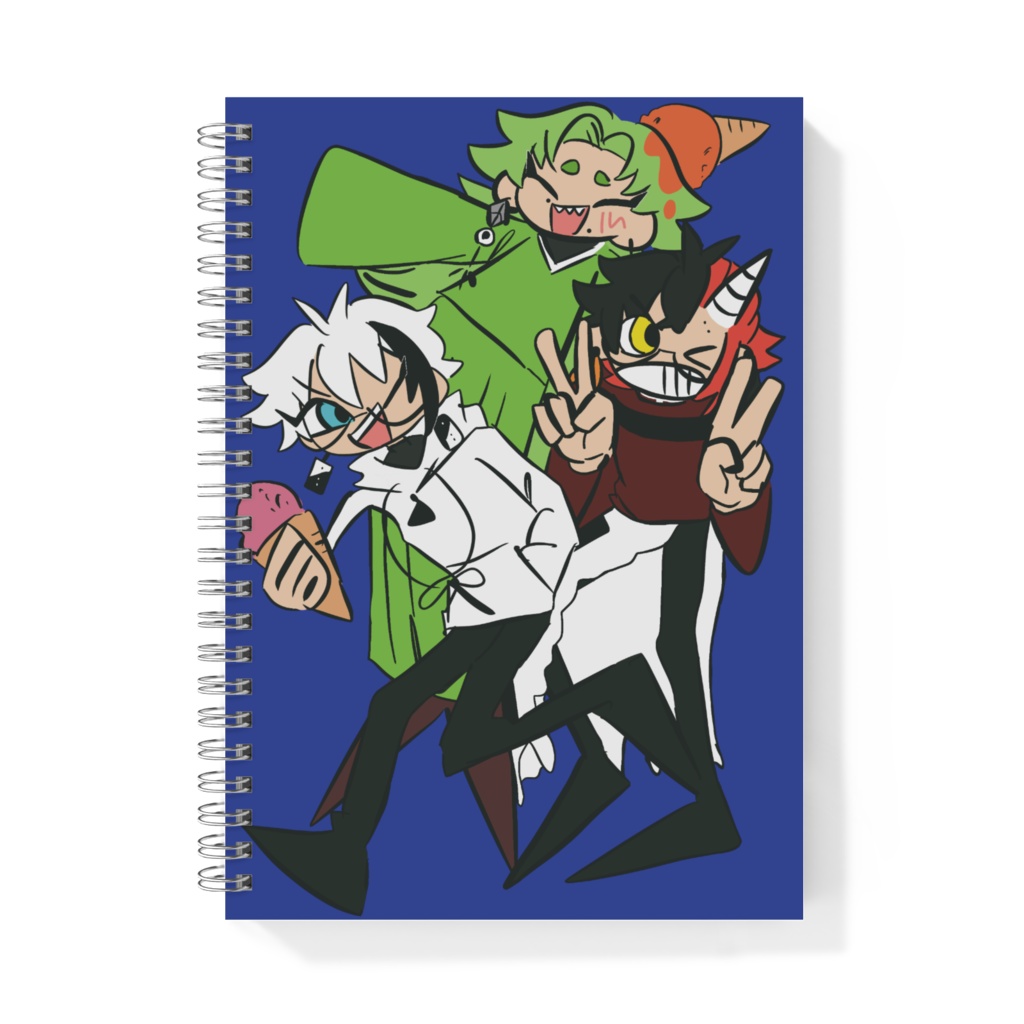 カートゥーンっぽいうちの子達のリングノート