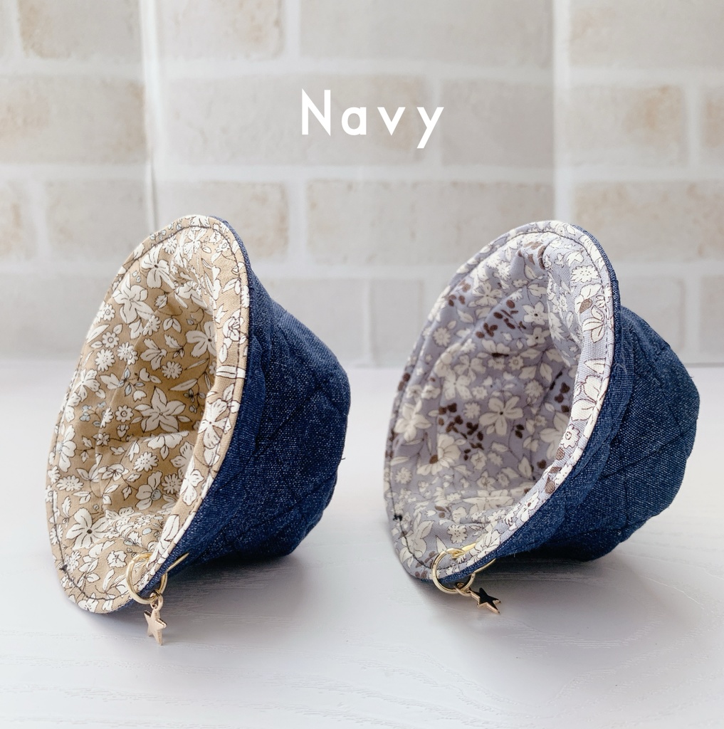 キルト布のバケットハット