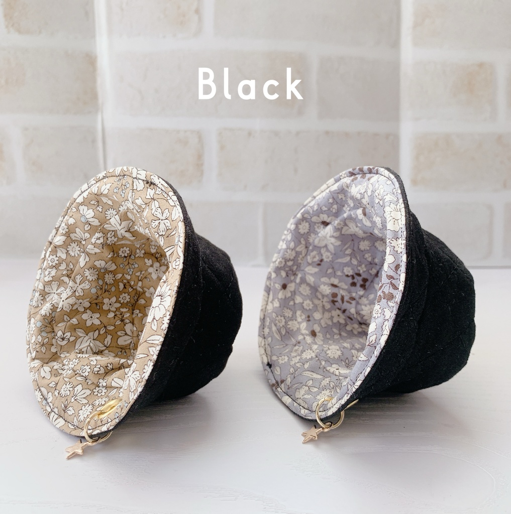 キルト布のバケットハット