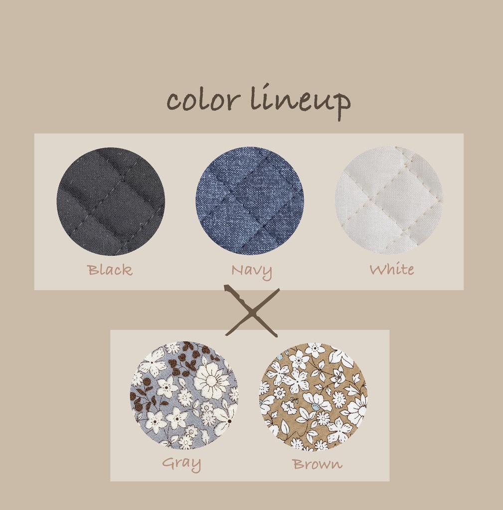 キルト布のバケットハット