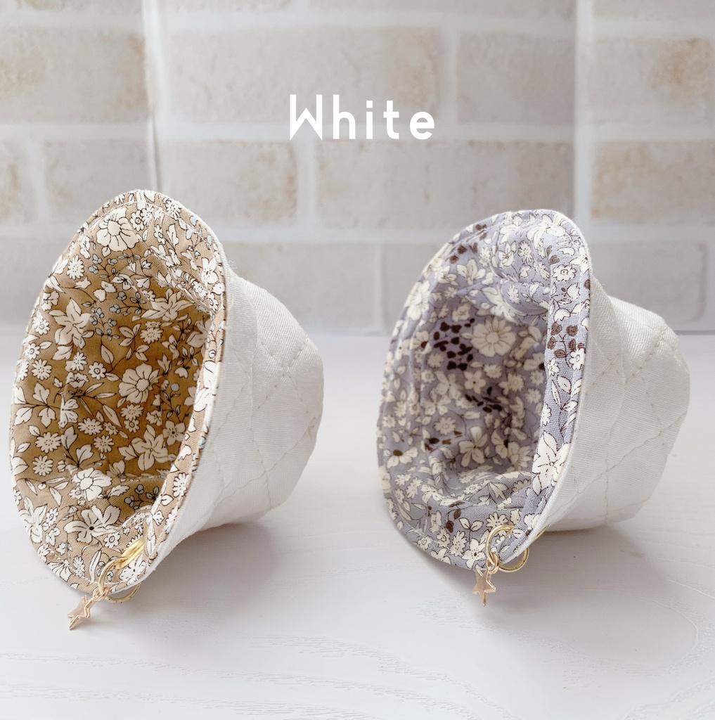 キルト布のバケットハット