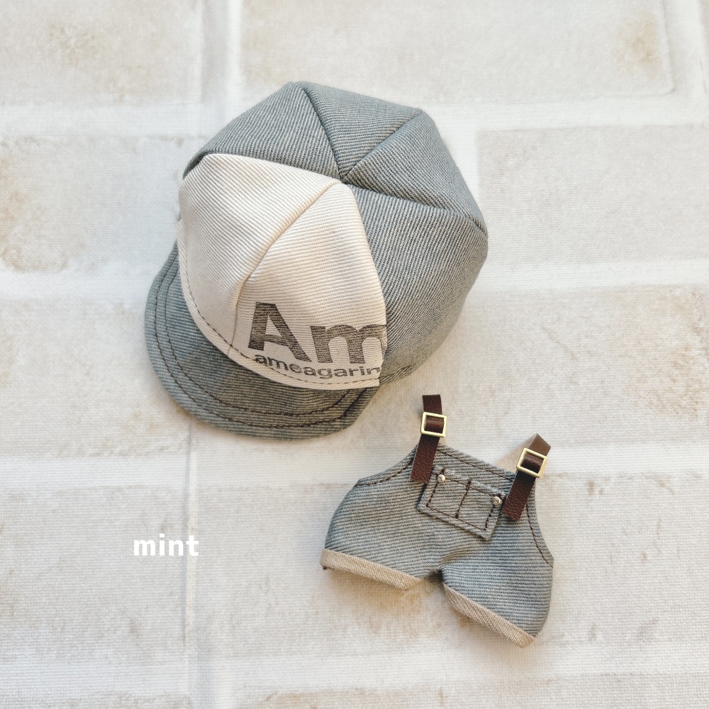 【10cm】デニムキャップ&サロペ