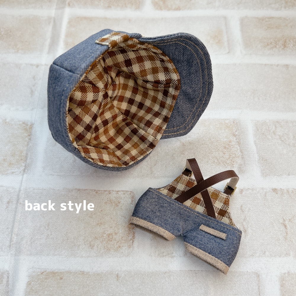 【12cm】デニムキャップ&サロペ