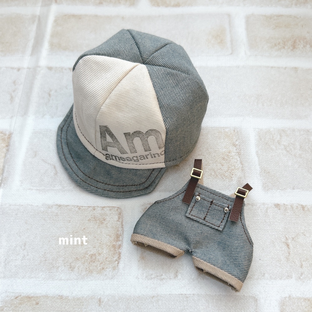 【12cm】デニムキャップ&サロペ