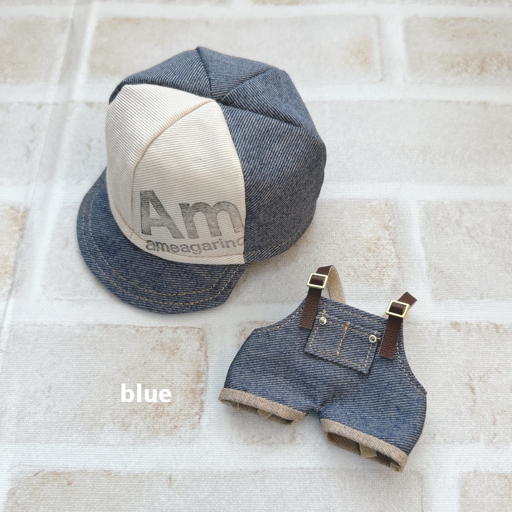 【12cm】デニムキャップ&サロペ
